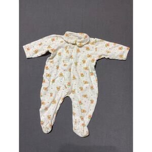 Disney Baby Winnie the Pooh Collard Sleeper Jumper 6-9M VTG Cotton Snap Closure